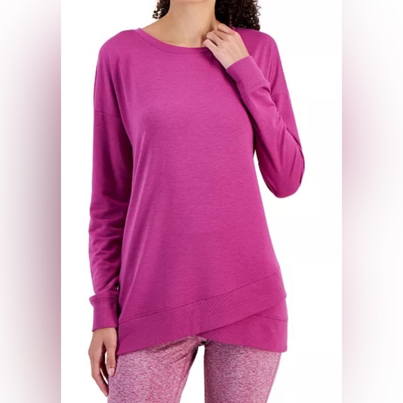 ID‎ IDEOLOGY Women’s French Terry Long-Sleeve Tunic Top | NWT | Size M | BB3 - Picture 1 of 13